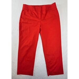 Ann Taylor Factory Women Red Cropped Chino Stretch Pants 10P Petite CA57421